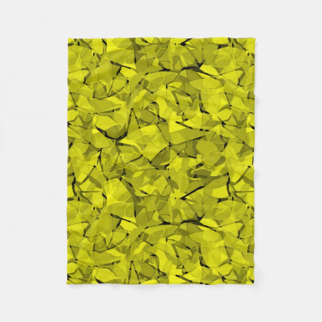 Abstract modern mosaic crystal tile pattern print fleece blanket (Front)