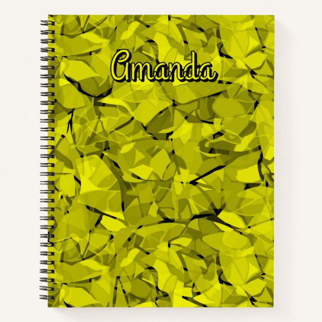 Abstract modern mosaic crystal tile pattern print notebook (Front)