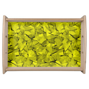 Abstract modern mosaic crystal tile pattern print serving tray