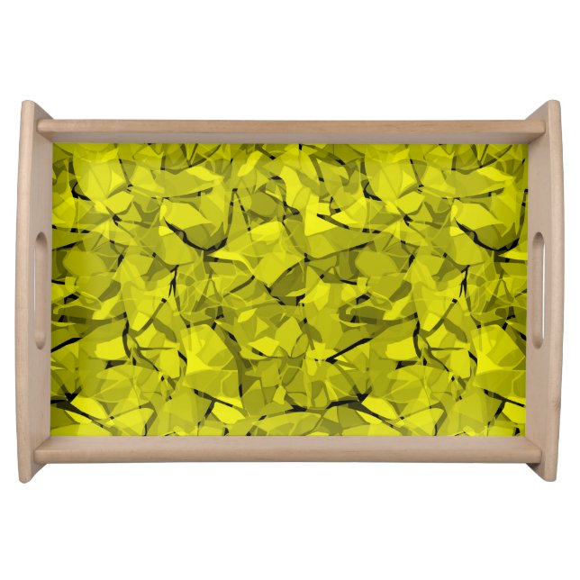 Abstract modern mosaic crystal tile pattern print serving tray (Front)