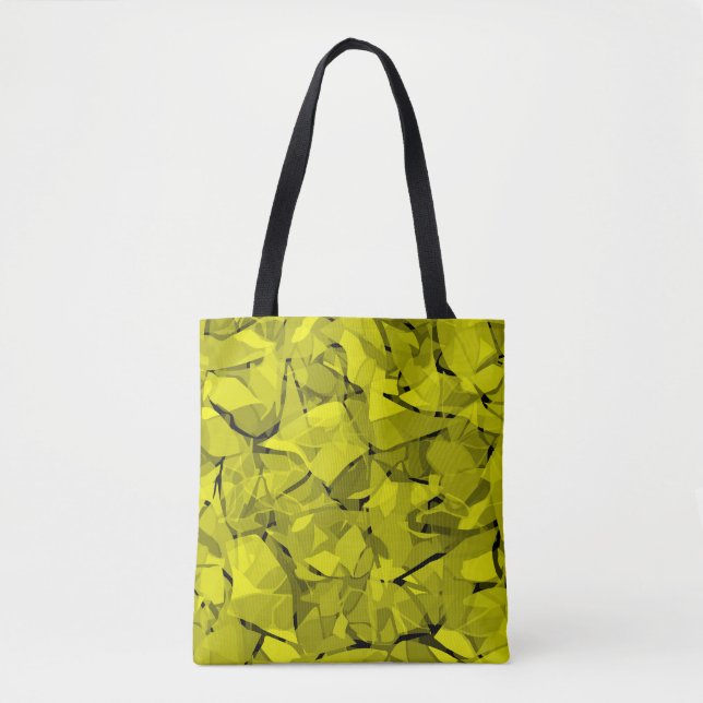 Abstract modern mosaic crystal tile pattern print tote bag (Front)