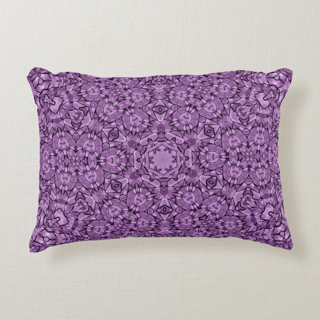 Abstract modern mosaic kaleidoscopic tile pattern accent pillow (Front)