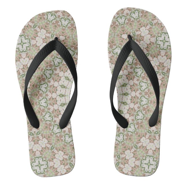 Abstract modern mosaic kaleidoscopic tile pattern flip flops (Footbed)