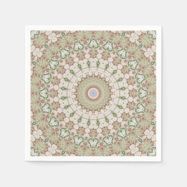 Abstract modern mosaic kaleidoscopic tile pattern napkins (Front)