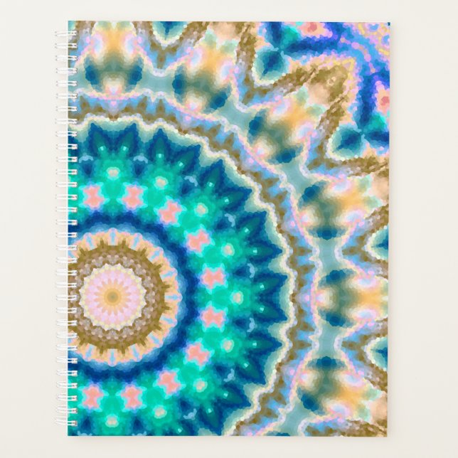 Abstract modern mosaic kaleidoscopic tile pattern planner (Front)