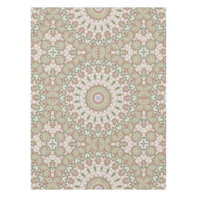 Abstract modern mosaic kaleidoscopic tile pattern tablecloth (Front)