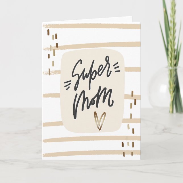 Abstract Modern Mother's Day Super Mom Sign Card (Front)