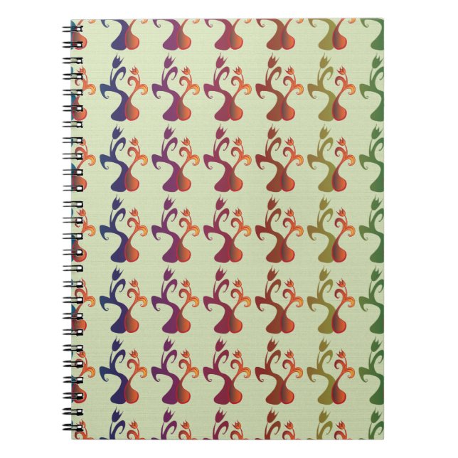 Abstract Modern Multicolor Tulip Floral design Notebook (Front)