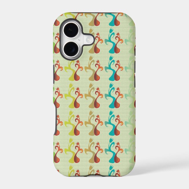 Abstract Modern Multicolor Tulip Floral pattern Iphone Case (Back)