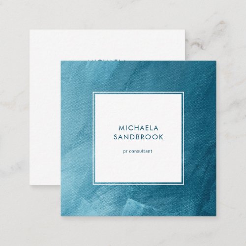 Abstract Modern Painting Teal Turquoise Square Business Card