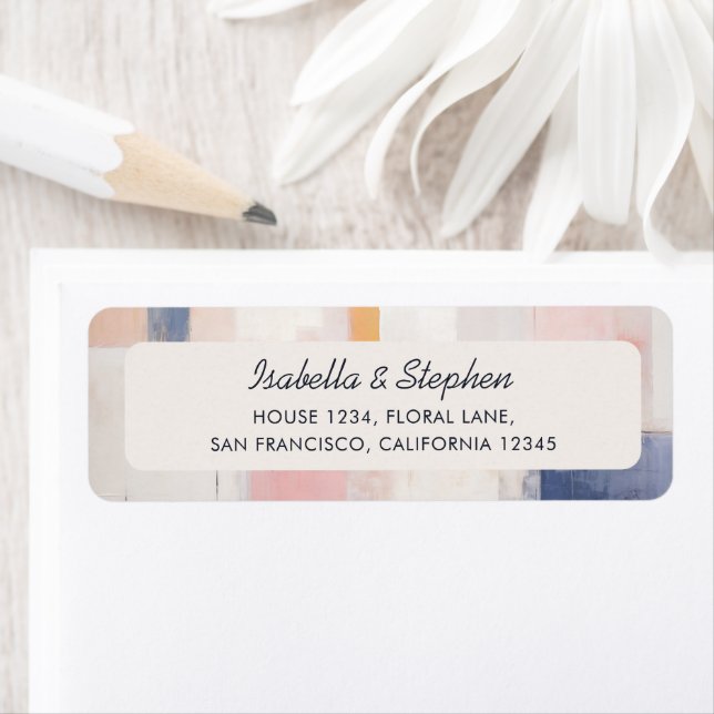 Abstract Modern Pastel Pattern Return Address Label (Insitu)
