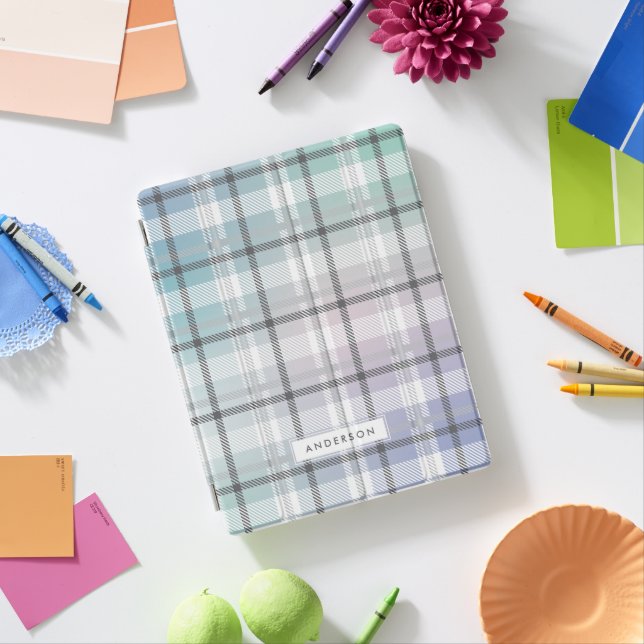 Abstract modern pastel rainbow gradient iPad smart cover (In Situ)