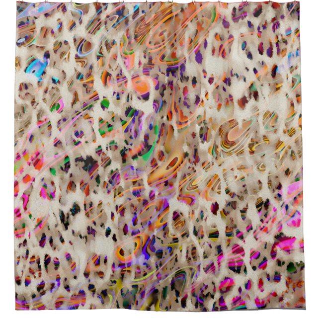 abstract modern pattern design with colorful effec shower curtain (Front)