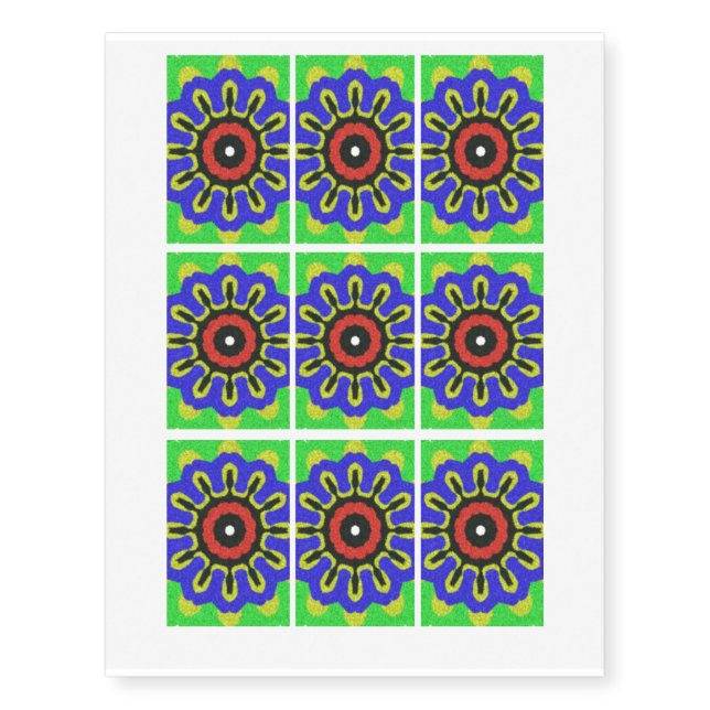 abstract modern pattern temporary tattoos (Front)