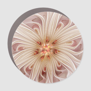 Abstract Modern Peach Pastel Flower Fractal Art Car Magnet