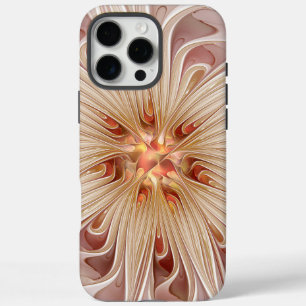 Abstract Modern Peach Pastel Flower Fractal Art iPhone 16 Pro Max Case