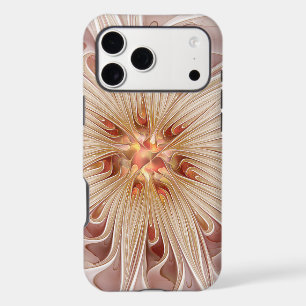 Abstract Modern Peach Pastel Flower Fractal Art iPhone 17 Pro Max Case