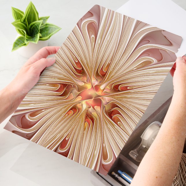 Abstract Modern Peach Pastel Flower Fractal Art Envelope Mailers (Desk)