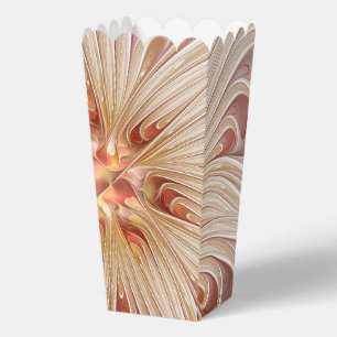 Abstract Modern Peach Pastel Flower Fractal Art Favor Boxes