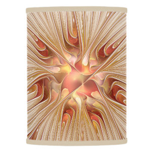 Abstract Modern Peach Pastel Flower Fractal Art Lamp Shade