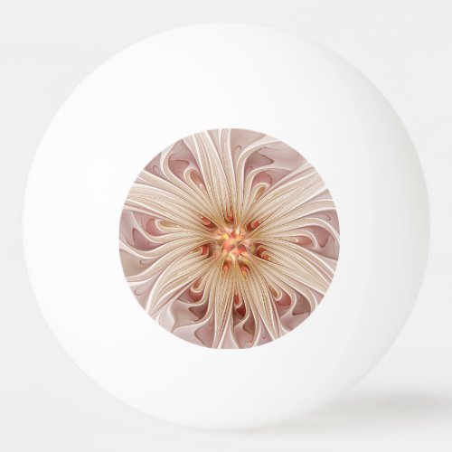 Abstract Modern Peach Pastel Flower Fractal Art Ping Pong Ball
