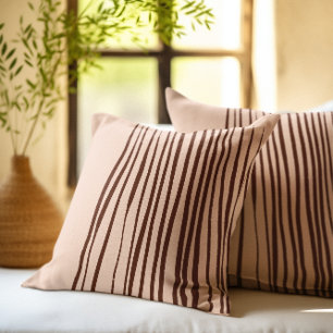 Abstract Modern Peach Terracotta Throw Pillow