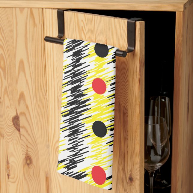 Abstract Modern Polka Dot  Kitchen Towel (Thirds Fold)