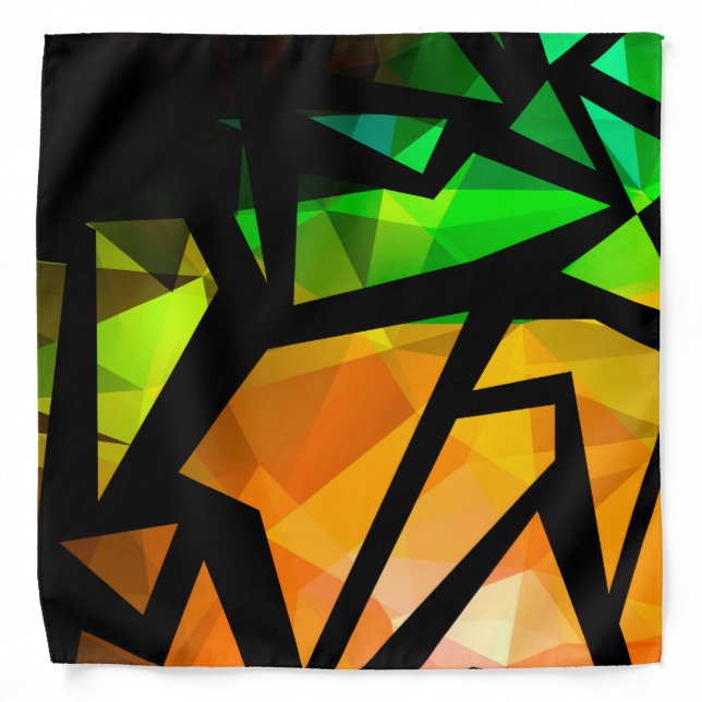 Abstract modern polygonal graffiti geometrical dar bandana (Front)