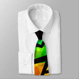 Abstract modern polygonal graffiti geometrical dar neck tie