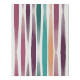 Abstract Modern Purple marsala Teal Brush strokes Faux Canvas Print