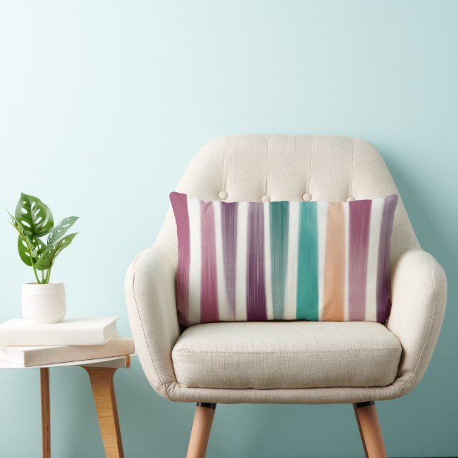 Abstract Modern Purple marsala Teal Brush strokes Lumbar Pillow (Chair)