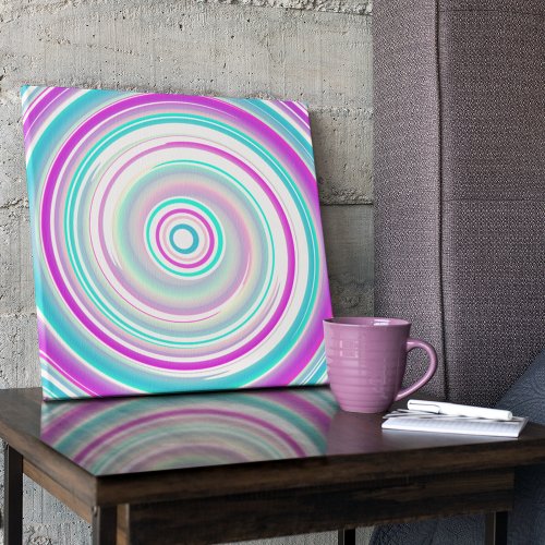Abstract Modern Purple Teal Spiral Canvas Print