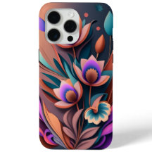 Abstract Modern Purpul Khaki Gray Fractal Flower