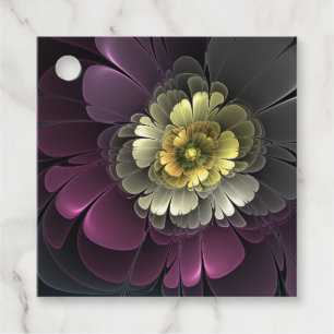 Abstract Modern Purpur Khaki Gray Flower Custom Favor Tags