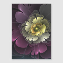 Abstract Modern Purpur Khaki Gray Fractal Flower