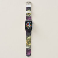 Abstract Modern Purpur Khaki Gray Fractal Flower