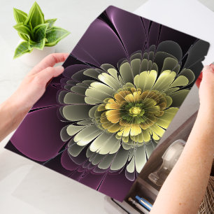 Abstract Modern Purpur Khaki Gray Fractal Flower Envelope Mailers