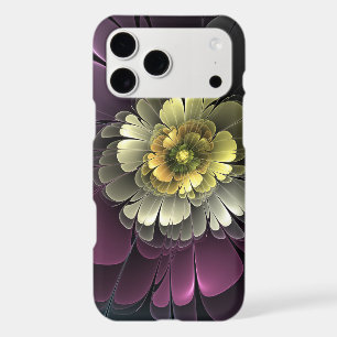 Abstract Modern Purpur Khaki Gray Fractal Flower iPhone 17 Pro Max Case