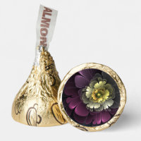 Abstract Modern Purpur Khaki Gray Fractal Flower J