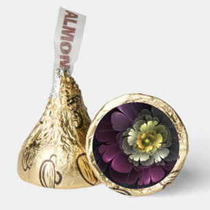 Abstract Modern Purpur Khaki Gray Fractal Flower J Hershey®'s Kisses®