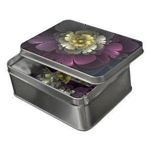 Abstract Modern Purpur Khaki Gray Fractal Flower Jigsaw Puzzle