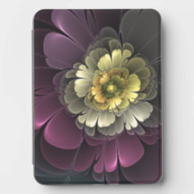 Abstract Modern Purpur Khaki Gray Fractal Flower