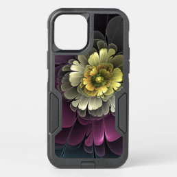 Abstract Modern Purpur Khaki Gray Fractal Flower OtterBox Commuter iPhone 12 Case