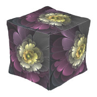Abstract Modern Purpur Khaki Gray Fractal Flower