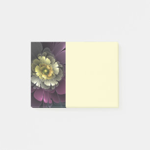 Abstract Modern Purpur Khaki Gray Fractal Flower Post-it Notes
