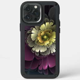 Abstract Modern Purpur Khaki Gray Fractal Flower Speck iPhone 13 Pro Max Case