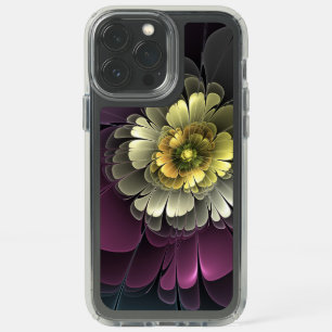 Abstract Modern Purpur Khaki Gray Fractal Flower Speck iPhone 13 Pro Max Case