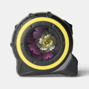 Abstract Modern Purpur Khaki Gray Fractal Flower Tape Measure