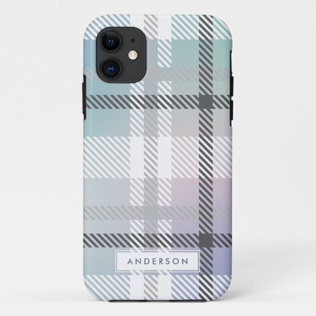Abstract modern rainbow gradient plaid Case-Mate iPhone case (Back)