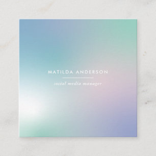 Abstract modern rainbow gradient square business card